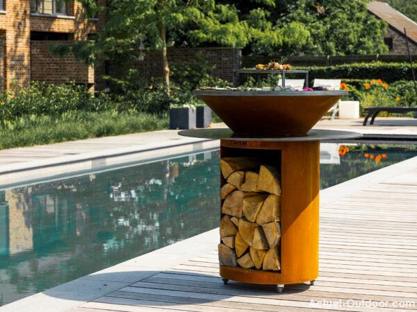 Brasero Plancha en acier corten