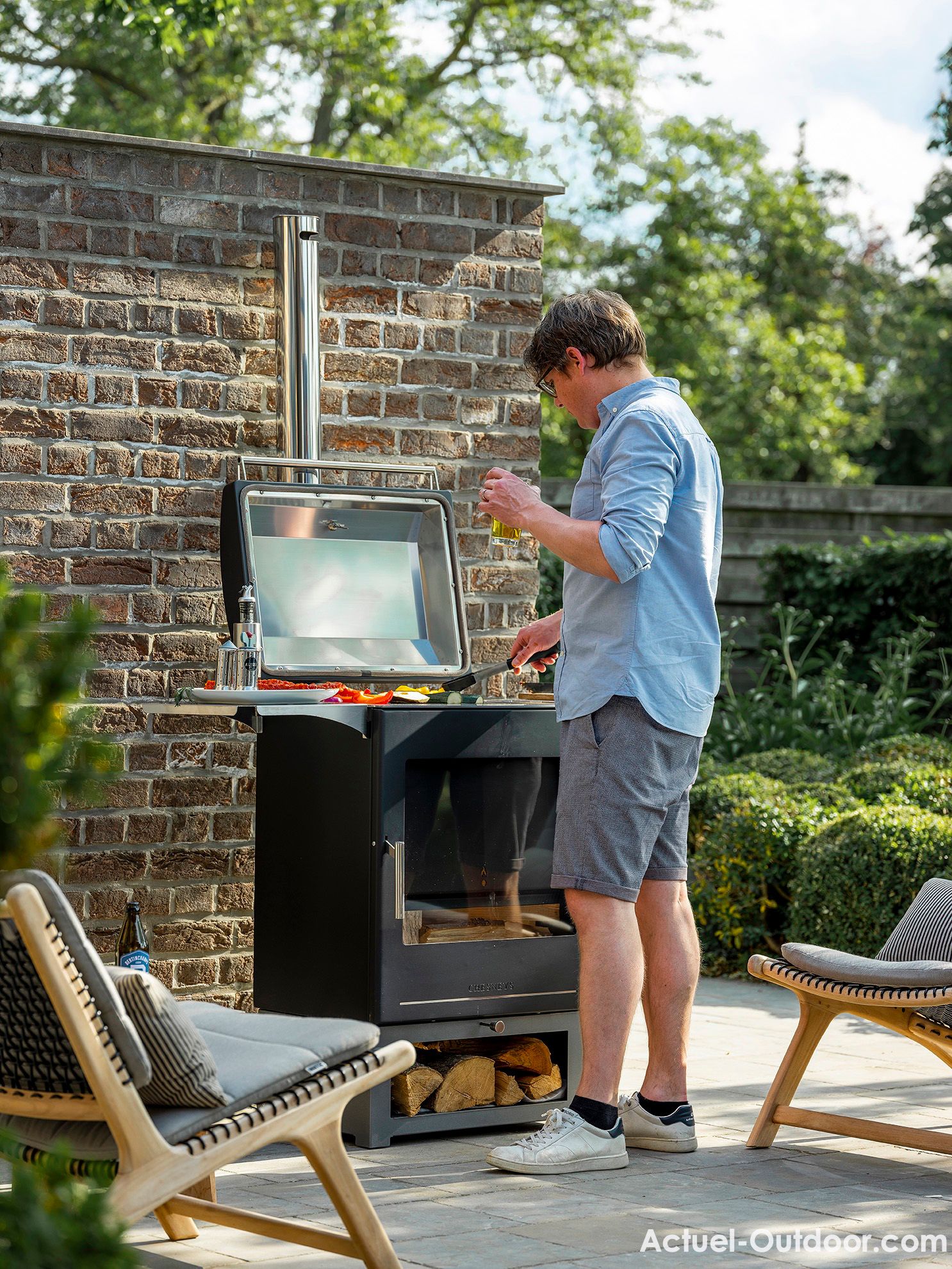 Poêle à bois extérieur Barbecue Poêle à bois extérieur Barbecue
